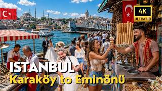 🇹🇷Turkey Istanbul 4K Walking Tour 2026 | Karakoy to Eminonu by Galata Bridge Bosphorus Views & Foods
