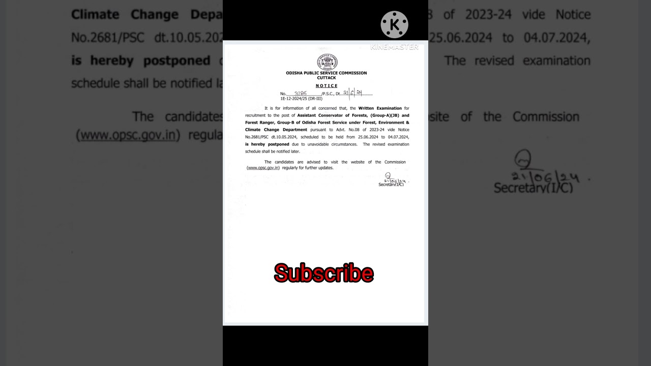 ACF and forest ranger exam postponed