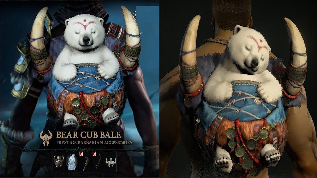 Bear Cub Bale Barbarian Accessories | Diablo 4 Cosmetic Showcase! - YouTube