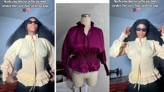 How to cut and sew trendy smocky layered top|Easy #diycrafts #diy #fashion #sewingtutorial #sewing