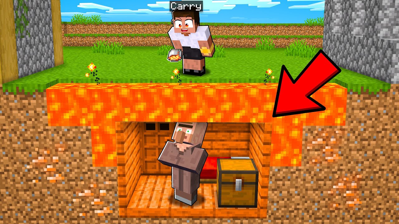 This Villager Made a Base Under Lava..