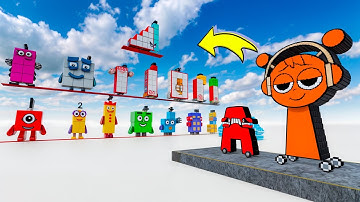 Challenge Sprunki & Alphabet Lore Cars vs Numberblocks in Teardown