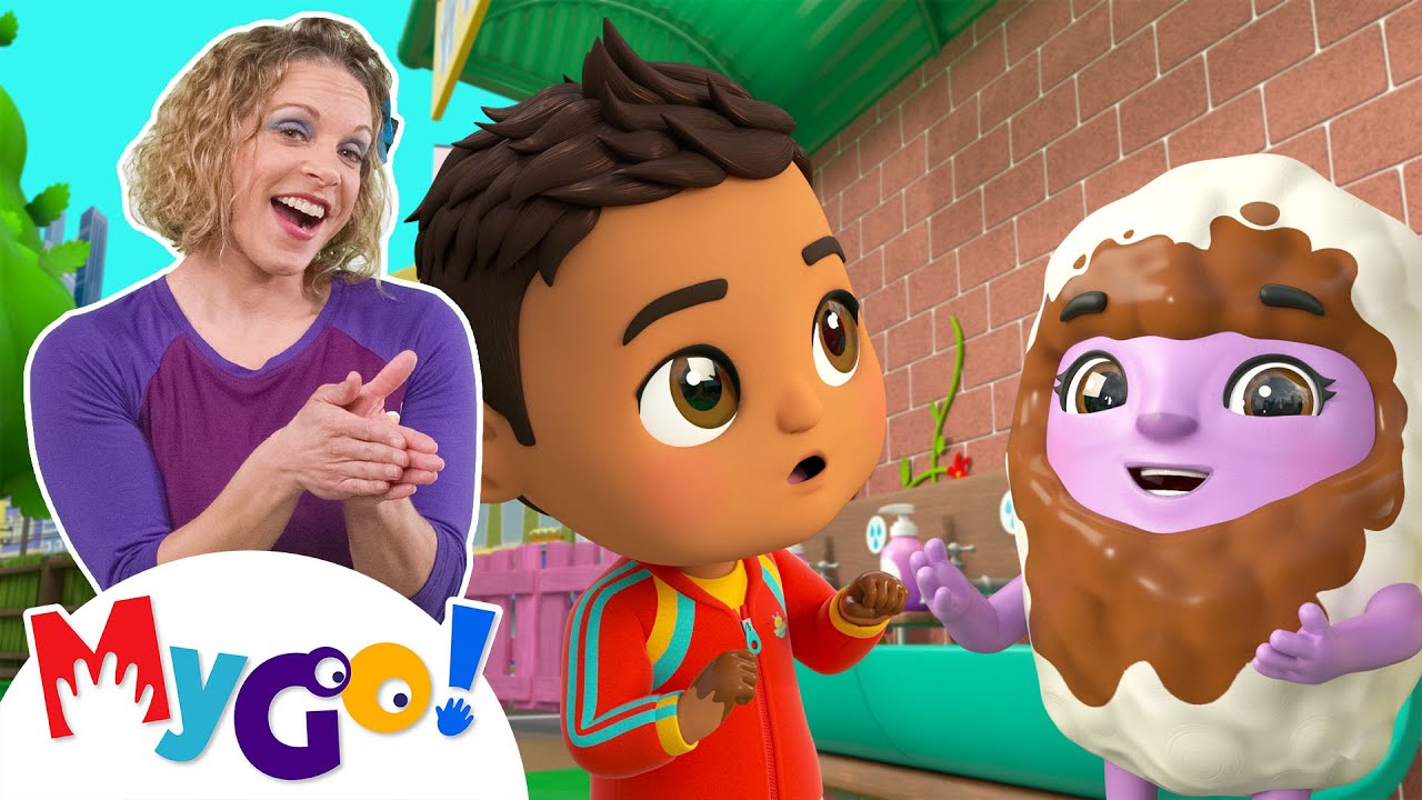 Wash Your Hands, Scrub That Soap! | Lellobee City Farm | MyGo! Sign Language For Kids | ASL