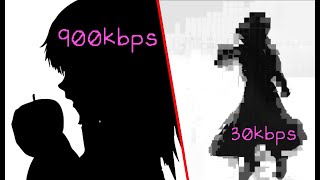 Bad Apple but the Bitrate gets Trashier every second