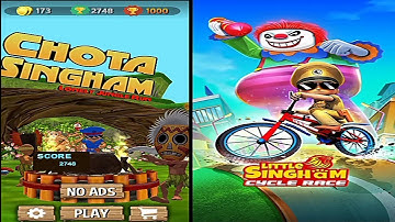 Funny Kids Colors TV :Little Singham Gameplay -Chota Singham Jungle Run VS Little Singham cycle Race