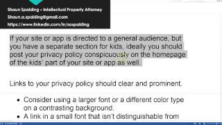 WriteYourPrivacy Step 2   post a privacy policy that complies with COPPA