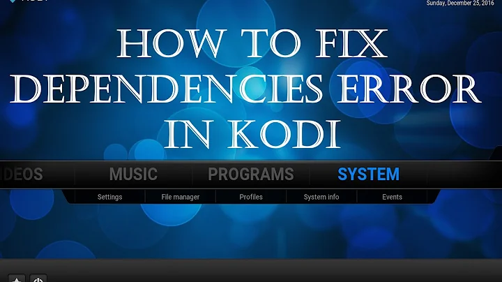 How to fix failed to install a Dependency error 2020