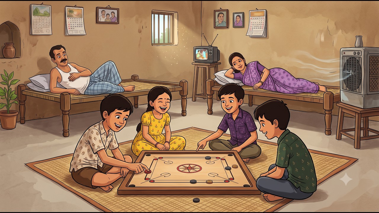 🏫 स्कूल का आखिरी दिन | रिजल्ट, तेज़ बारिश, कीचड़ में कबड्डी और कैरम की मस्ती 🌧️ | 90s Hindi Cartoon