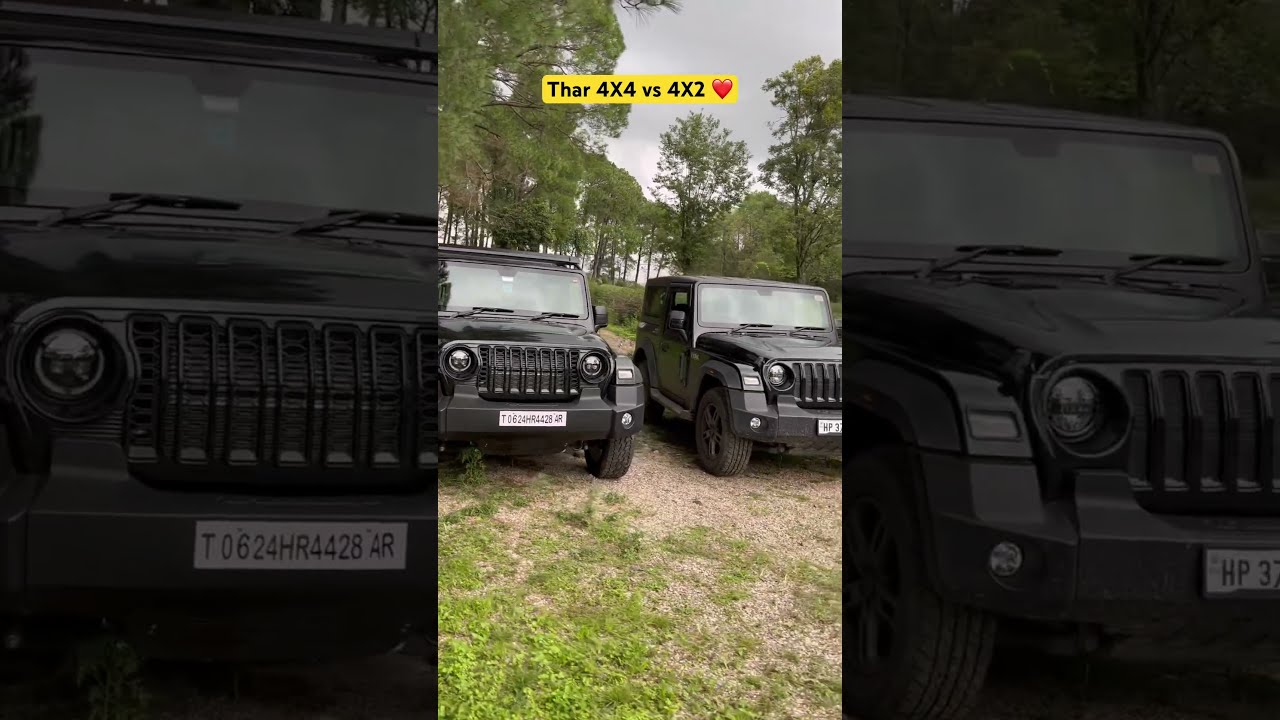 Thar 4X4 Vs 4X2 Automobile Tharlover Thar5door Trending Shorts Tharmodified