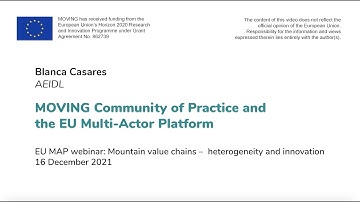 MOVING Community of Practice and the EU Multi-Actor Platform | Blanca Casares (AEIDL)