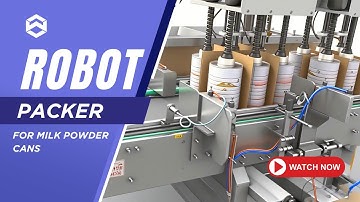 WIN-WIN PACK Robot Case Packer for Milk Powder Cans with Dividers | Dual-Case Packing Process