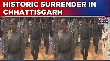 Chhattisgarh Sees Historic Surrender: 208 Naxalites Lay Down Arms, 153 Weapons Seized | Watch