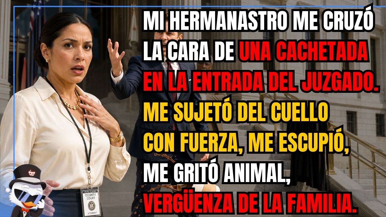 Me sujetó del cuello en las escaleras del juzgado y me escupió mientras mi papá miraba con los brazos cruzados. "Eres la vergüenza de la familia", me gritó Dominic. Yo solo salí a comprar un café...