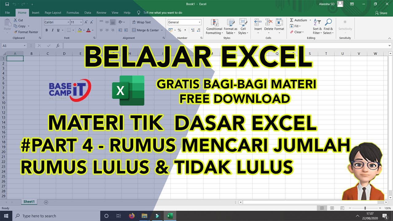Part 4 belajar excel 2016 rumus mencari jumlah laki perempuan