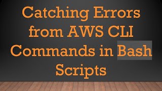 Catching Errors from AWS CLI Commands in Bash Scripts
