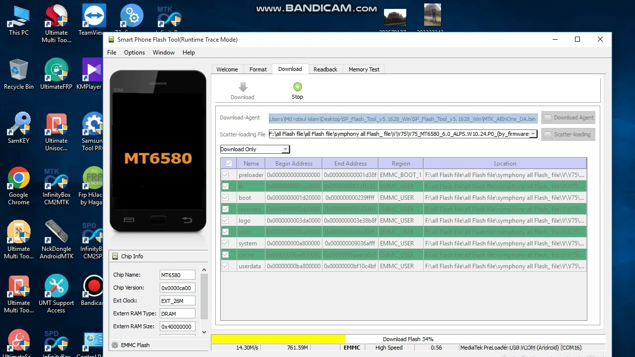 symphony v75  flash file ok