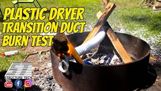 Plastic Dryer Transition Duct Burn Test
