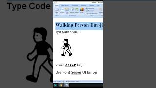 Walking Person Emoji in MS Word #viral #msword #code #microsoftwordtutorial #viralreels #shorts