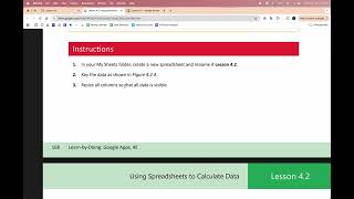Lesson 6.2: Using Spreadsheets to Calculate Data