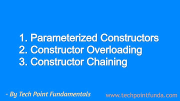 Parameterized Constructor C# | Constructor Chaining C# | Constructor Overloading C# | Constructor