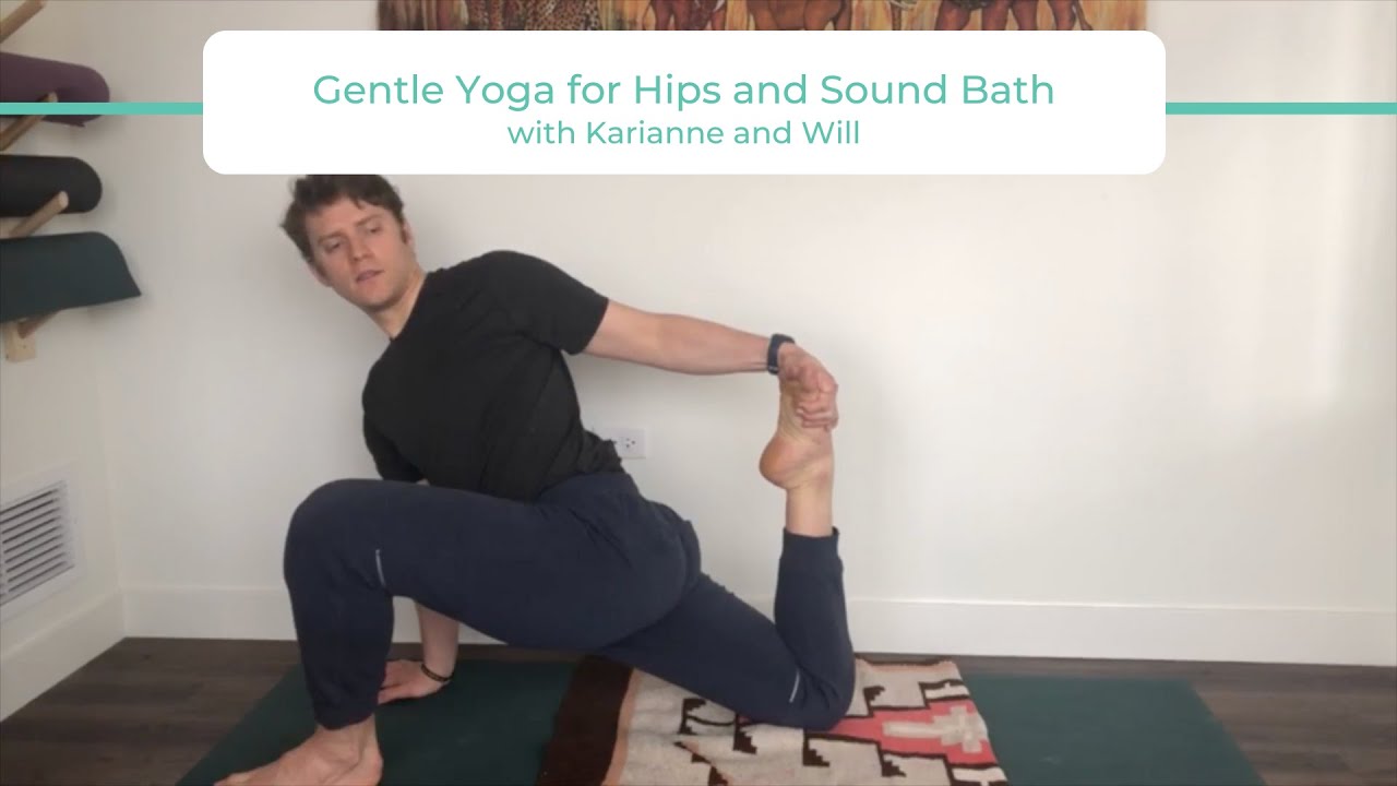 25-minute Gentle Yoga for Hips with Sound Bath - YouTube