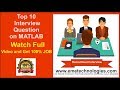 Top 10 Interview Question on MATLAB