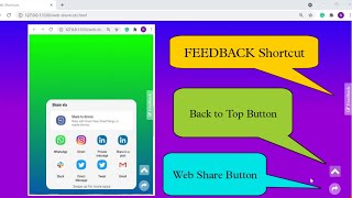 Web Shortcuts Tutorial | Back to Top Button | Web Share API Button | Feedback Button | Tricky Talks