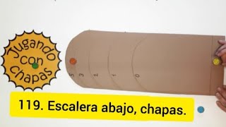 119. Escalera abajo, chapa.  Juego con chapas, juegos en familia, juegos reciclados, juegos en casa. screenshot 4