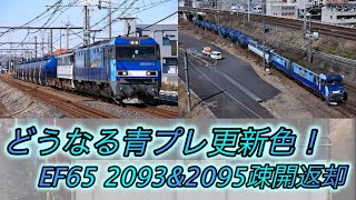 【どうなる! pf青プレート更新色】8764レ EF65 2093&EF65 2095 高崎疎開返却回送