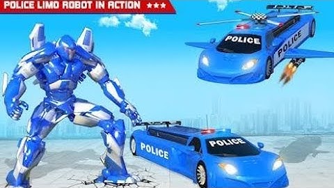 FLYING LIMO POLICE HELICOPTER ROBOT | CHARI GAMES