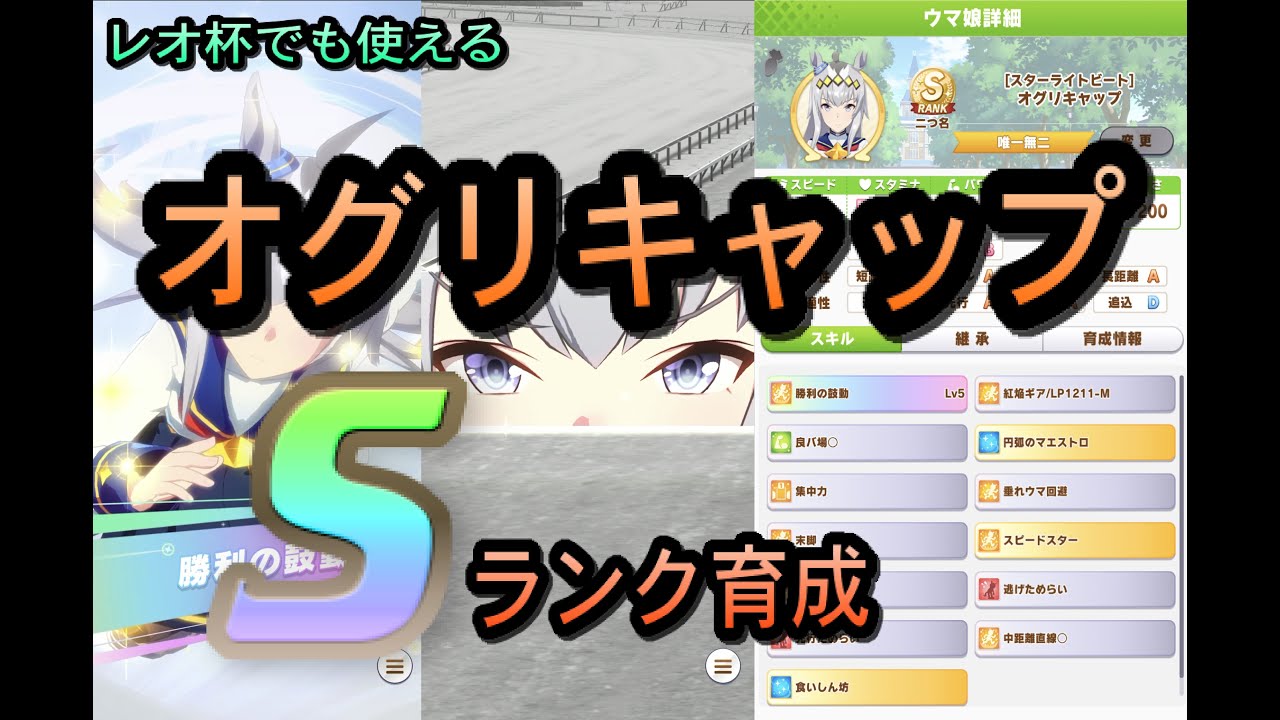 ウマ娘 レオ杯でも使えるオグリキャップsランク育成 スピード賢さ育成 アプリピート
