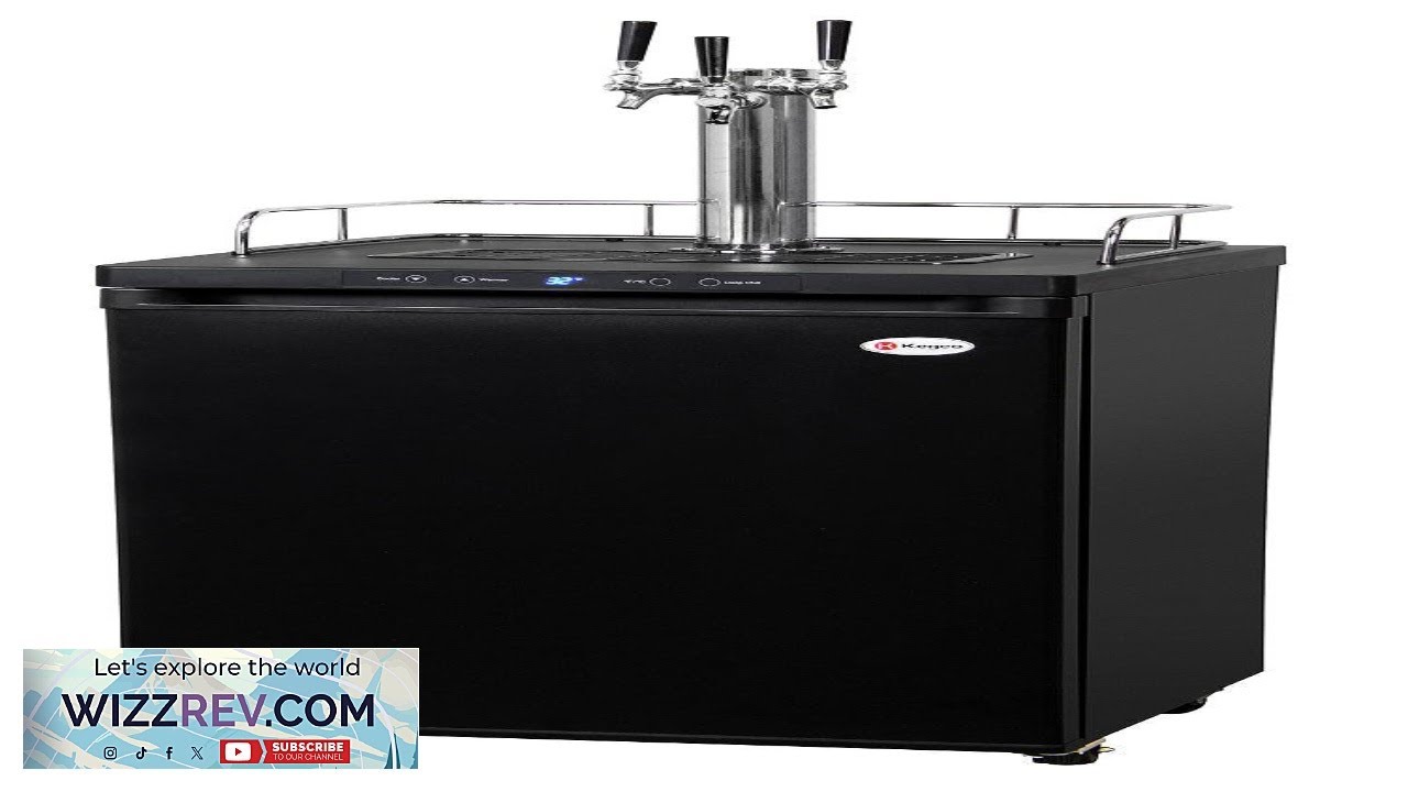 Kegco 24" Wide Kombucha Triple Tap Black Digital Kegerator Draft System