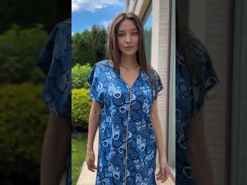 Купить Хлопковый летний халат большого размера на молнии LINGERIE 170714 в Украина в Lingerie.ua - Одяг для дому та відпочинку, Видео 1
