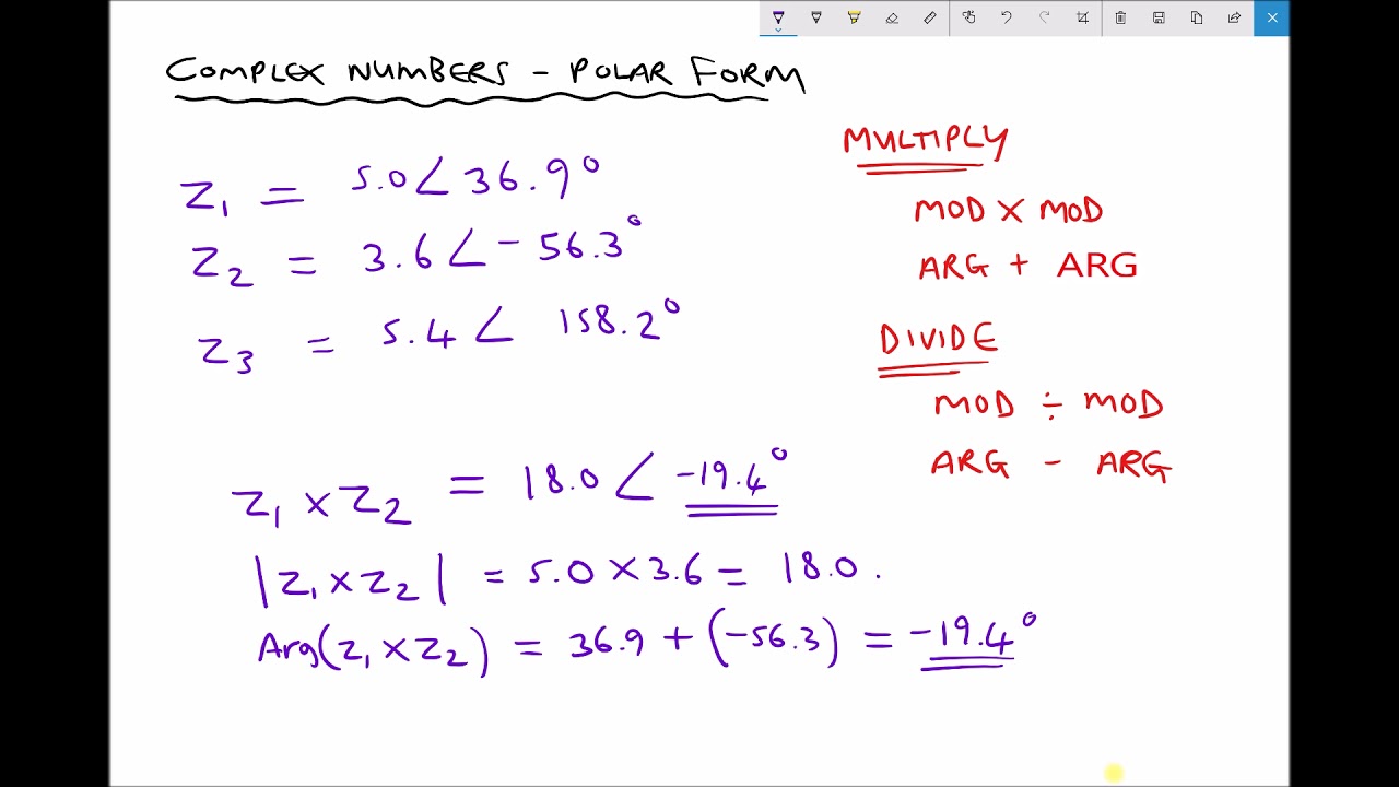 multiplication-and-division-of-complex-numbers-in-polar-form-youtube