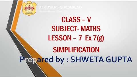 Class 5, Mathematics, Chapter 7, Exercise 7G by Shweta Gupta