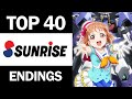 My Top 40 Studio Sunrise Anime Endings