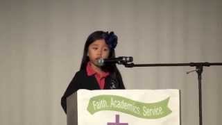 Charlotte's 1st Grade Oral Presentation (Excerpts from Mother Theresa) - 2013