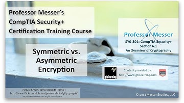 Symmetric vs. Asymmetric Encryption - CompTIA Security+ SY0-301: 6.1