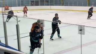 Adult ice hockey league action at the Pavilion