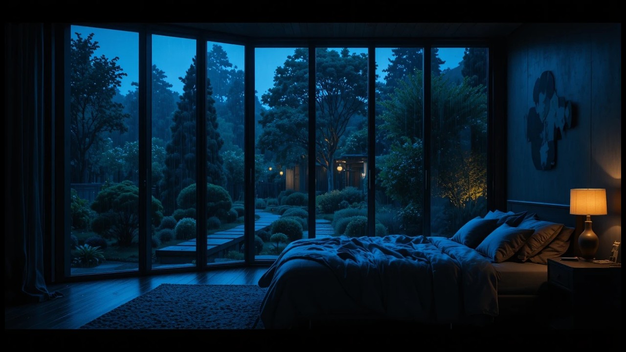 Deep Sleep Rainy Night Ambience -- Fall Asleep FAST & Beat Insomnia