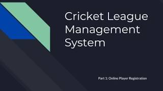 CLMS Training - Online Player Registration