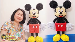 3d origami Mickey mouse big size | Paper miniature Mickey mouse , home decoration, paper crafts idea