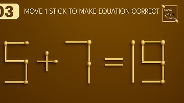 Can You Solve This Matchstick Puzzle? | Move 1 Stick to Fix the Equation!