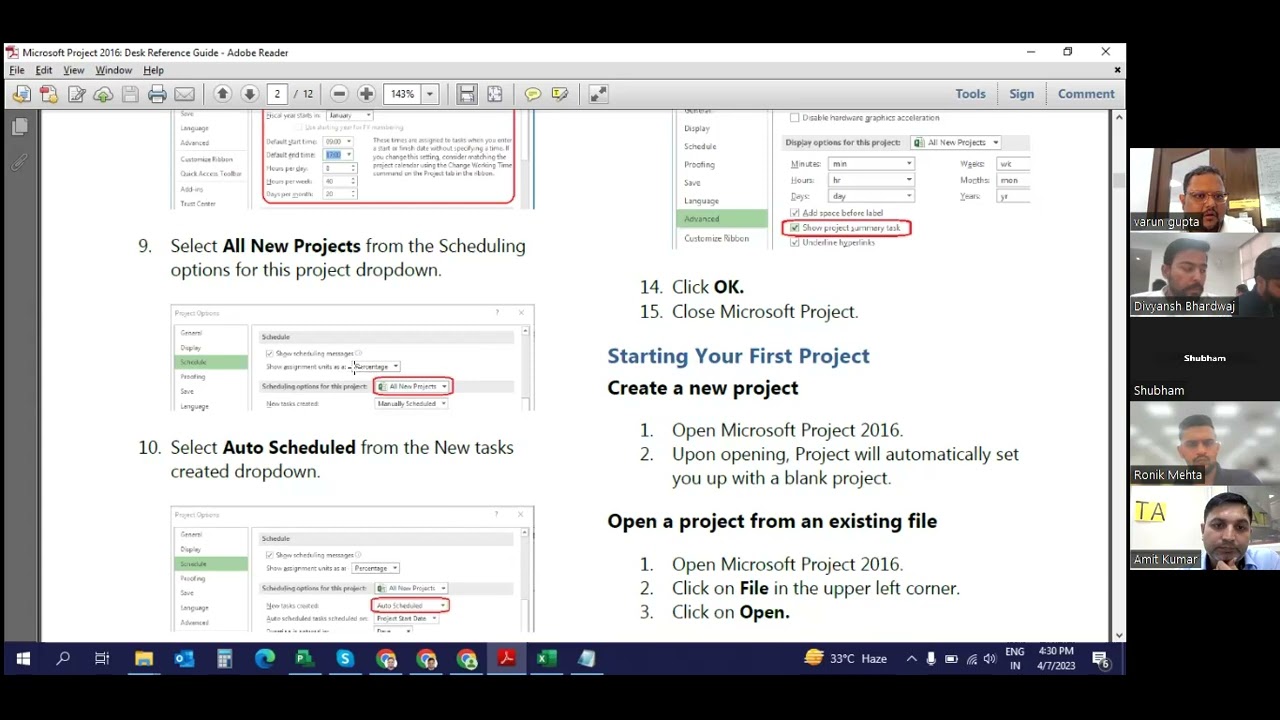2023 04 07 MS Project and EPM Training 04 PM To 05 30 PM Session 1
