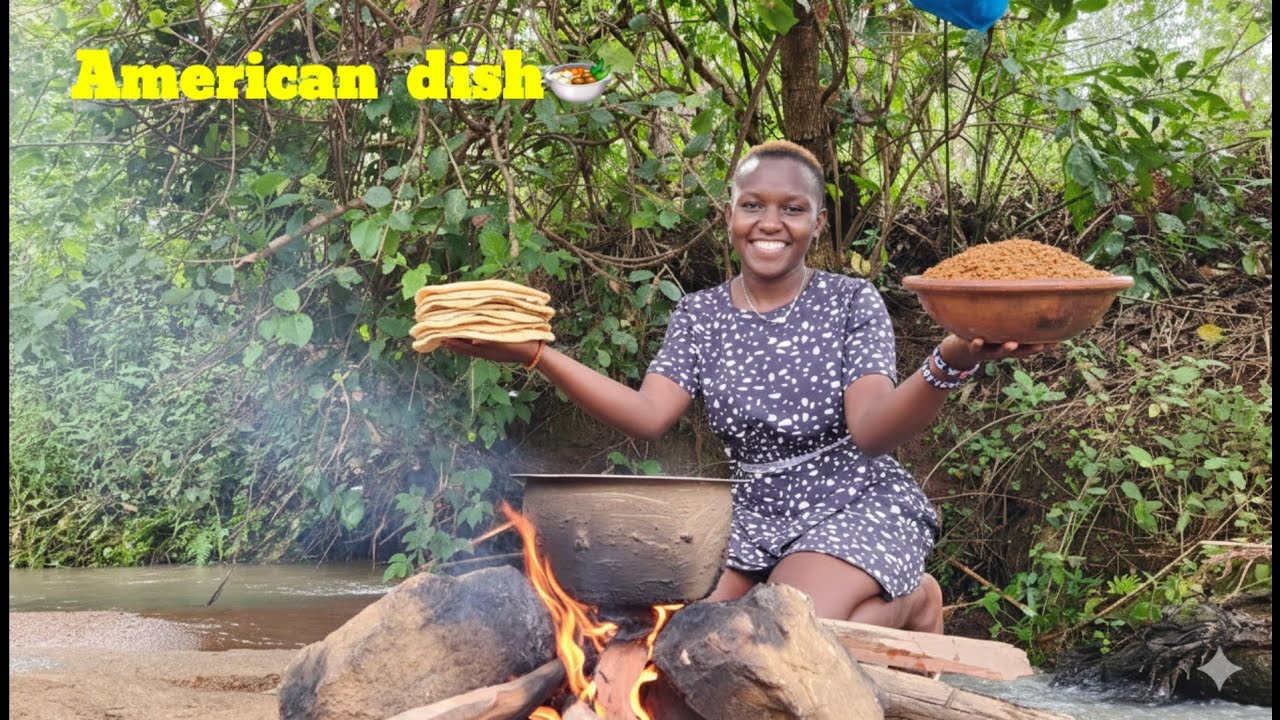 Cooking American  Lentils in Africa with Chapati combo#African village life