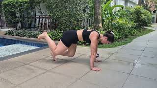 Bear plank kick back
