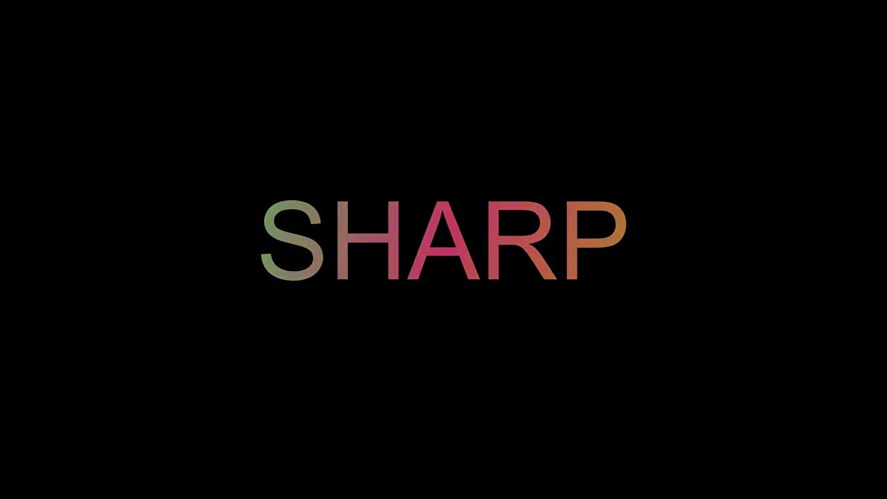 Screensaver 4K Sharp TV - Text Logo - 10 Hours (No Sound)
