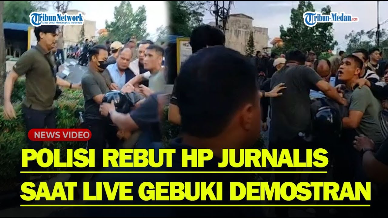 MEMALUKAN❗ POLISI AROGAN Rebut Ponsel Wartawan Saat Live Demonstran Dipukuli