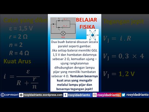 Rangkaian GGL - Kuat Arus yang Mengalir melalui Lampu Pijar dan Besarnya Tegangan Jepit #shorts