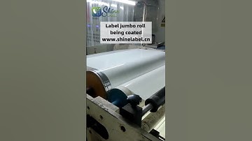 Label jumbo roll being coated #label #quality #manufacturing #shine #inventory #thermal #customize